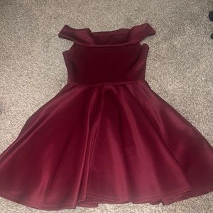 BooHoo Off the shoulder homecoming/formal dress